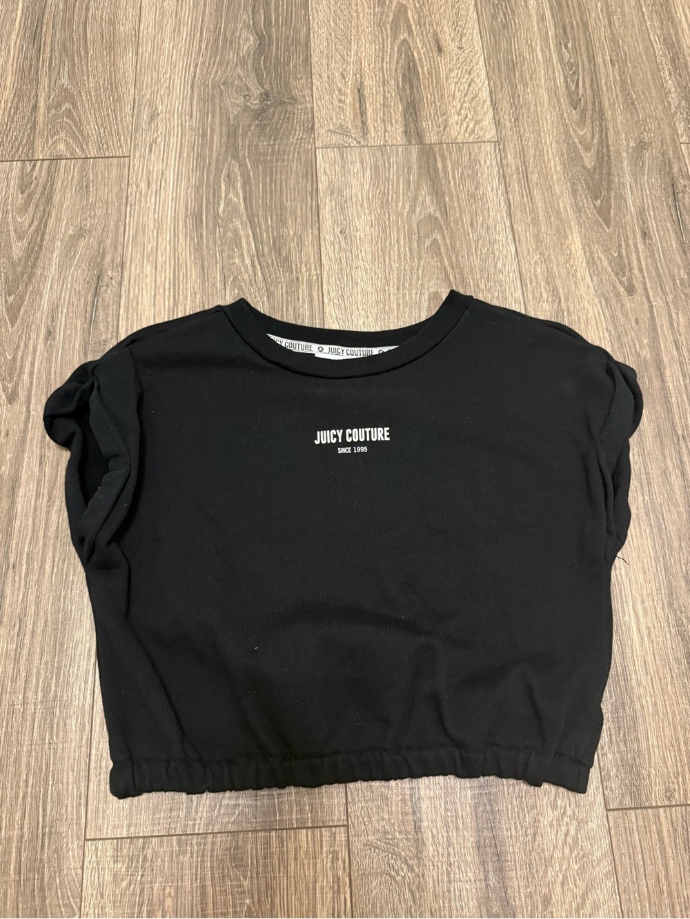 Juicy Couture Women’s Black Cropped T Shirt Since 1995 Size S NWOT
